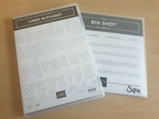 Stampin Up Edgelits Lagenweise Buchstaben und Stempelset lined Alphabet wie Neu 