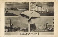 Ak Gdynia Gotenhafen Pommern, Straße, Häuser, Möwe - 11419328
