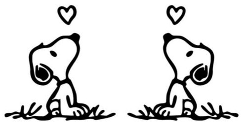 Aufkleber snoopy 10x10cm - 2x, ,