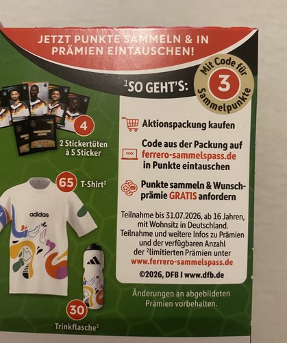 Sammelpunkte codes ferrero - codes,