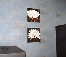Bilder 2er Set Kunst Kunstdruck Blume Wandbild Wohnzimmer Deko B18