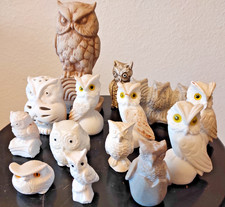 Konvolut Eulen Sammlung - 14 dekorative Eulenfiguren - Vintage