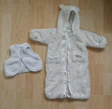 Wagenanzug Overall Winter Schneeanzug Baby Unisex Junge Mädchen Weiß 50 56 62