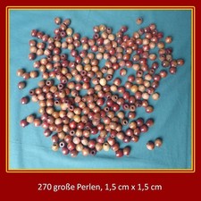 270 große Perlen in naturfarben braun-beige,1,5 cm x 1,5 cm, Holzperlen,Holz