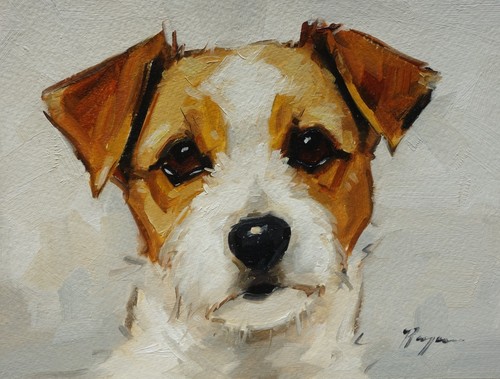 ölgemälde eines jack russell - eines,