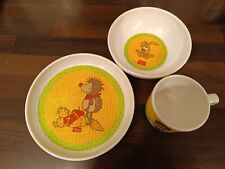 Sigikid 3tlg. Set Becher Teller Tasse Speise Brei Schüsseln Melamin Service 