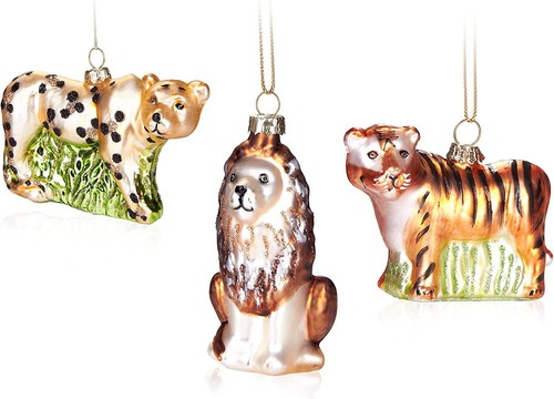 3er set weihnachtskugeln glas - set,