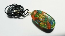 Bunter Orgon Orgonit Anhänger mit Kordel als Halskette viele Sorten orgone