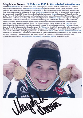 Autograph magdalena neuner - neuner,