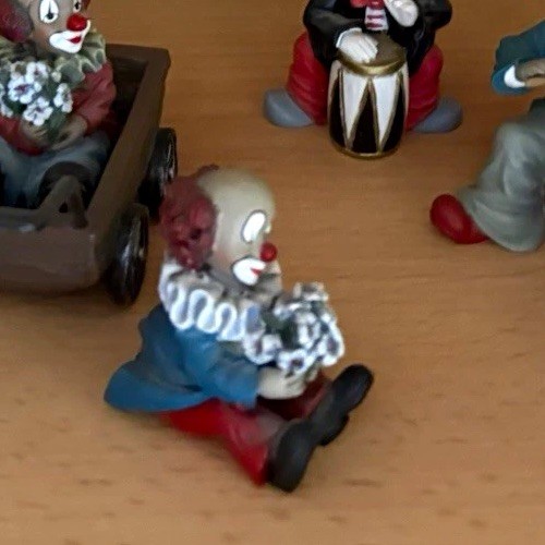 Gilde clown mit - gilde, blumenstrauß