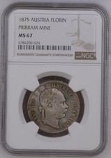 Münze Silber Österreich Florin 1875 Pribram NGC MS 67 TOP POP 1/0 nswleipzig