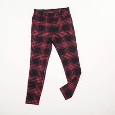 AMISU Damen Leggings Hose Gr. 40 W30 rot schwarz weiß kariert Gummibund Stretch