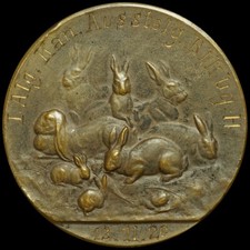KANINCHENZUCHT: Bronze-Medaille 1920. KANINCHEN-AUSSTELLUNG BLANKENBURG (HARZ).