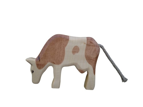 Holzfigur kuh fressend - holzfigur,