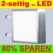 LED Leuchtwerbung 2-seitig beleuchtet 1000 x 1000 x 138 mm Ausleger Nasenkasten