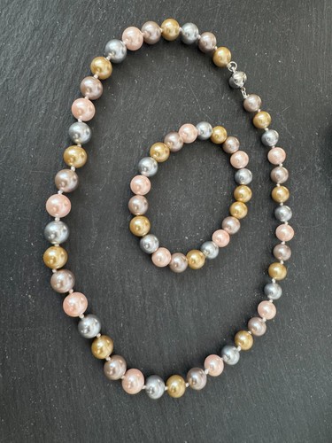 Muschelkernperlen set kette - muschelkernperlen,
