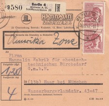 Paketkarte 1947: Berlin nach
