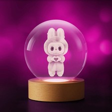 3D Kristallkugel Labubu Herz