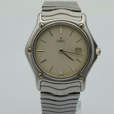 EBEL HERREN UHR 7 STAHL 34MM SPORT CLASSIQUE TOP ZUSTAND QUARTZ 983909