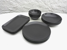 18 tlg. Ikea Speiseservice Anthrazit / Schwarz 22610 Portugal  Dinera Färgklar