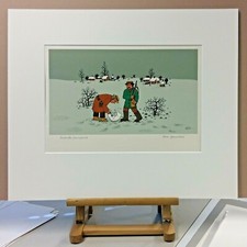 Josip GENERALIC (1936-2004) NAIVE KUNST Orig. Farbserigraphie : Winterszene 1/3