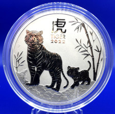 5oz Lunar III Tiger 2022 8 Dollar Silber 999 Australien