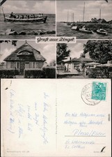 Zingst Darss Barkasse (großes Ruderboot),  Haus mit Reetdach, Gaststätte 1961