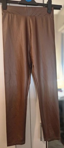 Braune kunstleder leggings - braune, von