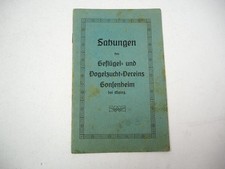 Satzung des Geflügel und Vogelzucht Vereins Gonsenheim Mainz 1911