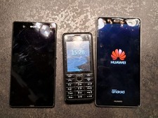 3 Alte Handys Huawei Mate S, SONY  Xperia, Nokia 301 Bastler