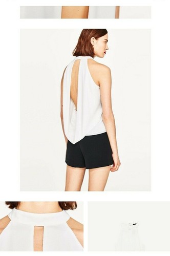 Zara top weiß rückenfrei - zara, 34