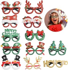 12 Stück Weihnachtsbrille Brille Glitzernde Party Gläser Rahmen Weihnachten