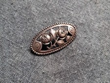 alte florale 800er Silber-Brosche - Blumen, Art Déco, Jugendstil, Vintage, Retro