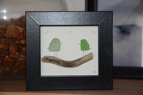 Handgefertigtes seeglas bild - handgefertigtes, seeglas-bild