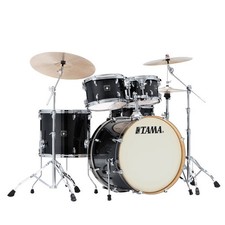 Tama Ahorn-Schlagzeug 5-teilig in Transparent Black Burst mit 20" BD + Hardware