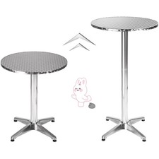 Stehtisch, Bistrotisch, Höhenverstellbar, Edelstahl, Alu, klappbar, rund, 60c...