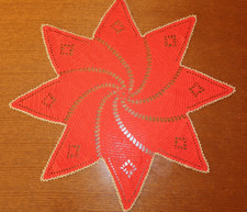 Gehäkelter Stern-Weihnachten-Handarbeit-gehäkelt-Tischdecke-ca. 59 cm-Neu/unben.