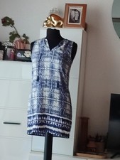 Urlaub Mini Kleid Blau Weiss