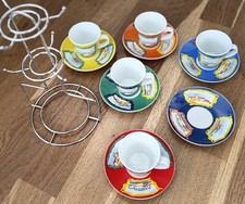 Espresso Tassen Set 5 x bunte Espressotassen & 6 x bunte Untertassen !Bilder!