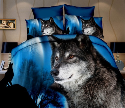 Bettwäsche wolf nacht - 3d-bettwäsche,