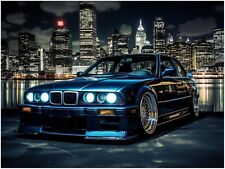 Auto Poster oder Leinwand - Bmw E36 Oldtimer New York Sportwagen Wandbild P493N