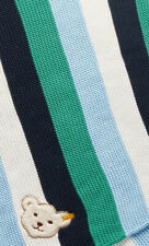 Strickdecke Babydecke Decke Kuscheldecke Steiff Bär blau grün 80 x 100 cm