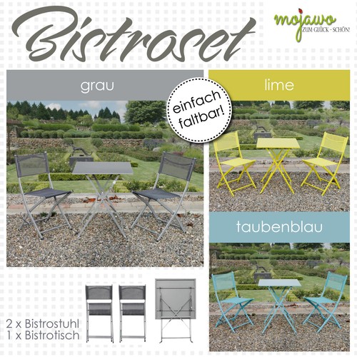 3tlg balkonmöbel bistroset - balkonmöbel,