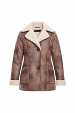 Damen lederimitat jacke mit - lederimitat-jacke,