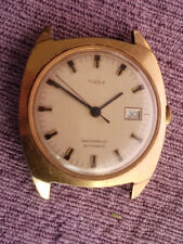 70er Timex Automatic Herren Armbanduhr Datum Mechanische Handaufzug Uhr läuft