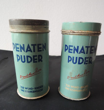 2 alte Blechdosen, Puderdose