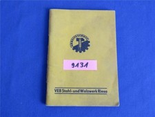 VEB Stahl- und Walzwerk Riesa Arbeitsschutz Lehrbrief Anbinder ... DDR Heft