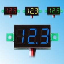 0.36" LED Mini Digital Voltmeter 0-100V DC Panel-Meter Spannungsanzeige Rot Blau
