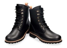 Panama Jack Stiefelette Fara Igloo Travelling B1 Schwarz Leder Boot Lammfell