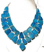 NATÜRLICH HEMEMORPHIT D R U Z Y EDELSTEINHALSKETTE 925 STERLINGSILBER